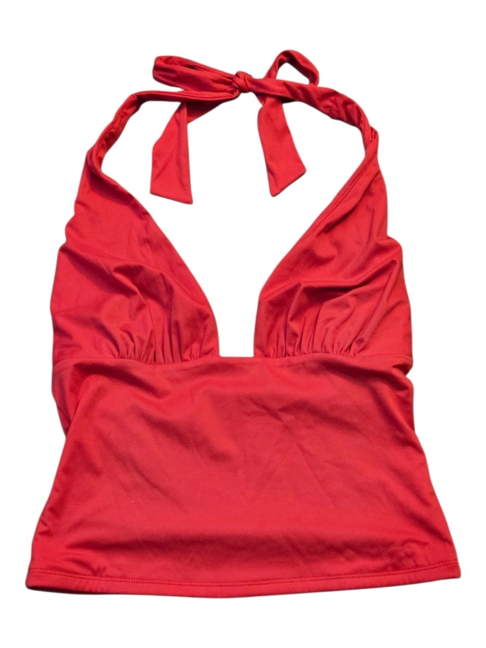 NWT ReoRia Bright Red Deep V-Neck Halter Top - Size L